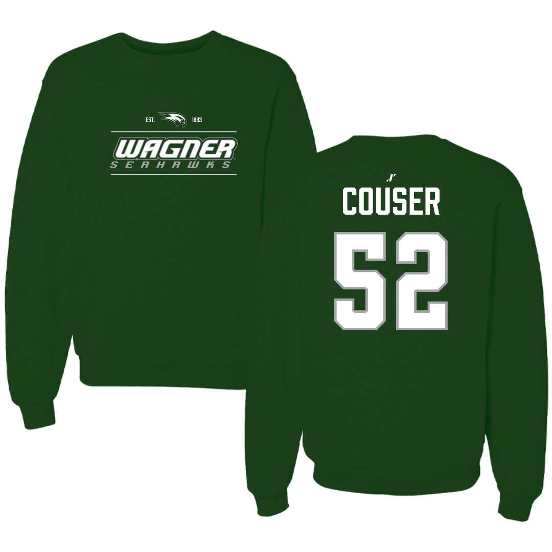 Wagner College Baseball Forest Green General Crewneck - #52 Chris Couser