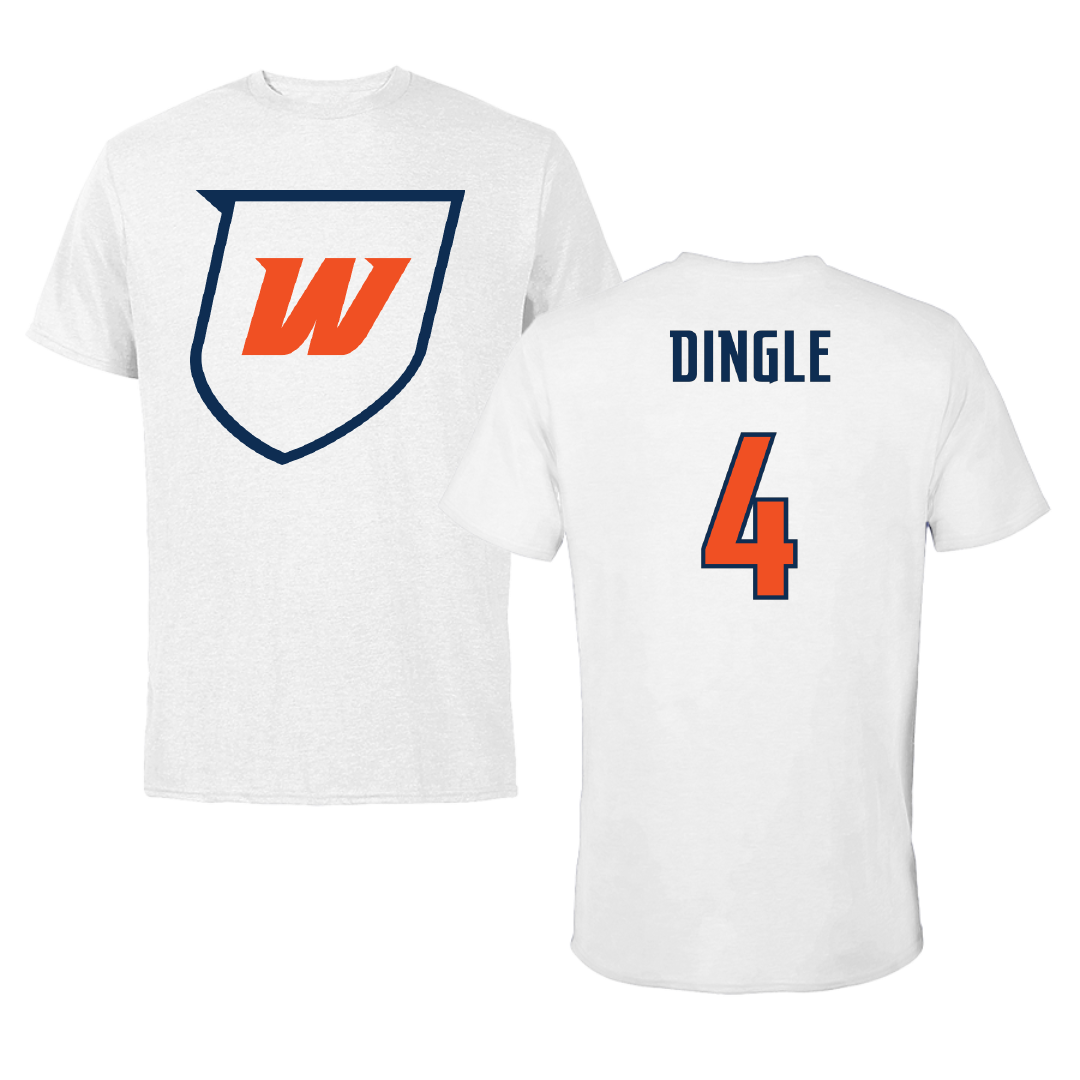 Western Connecticut State University Basketball White Performance Tee - #4 Malaysia Dingle