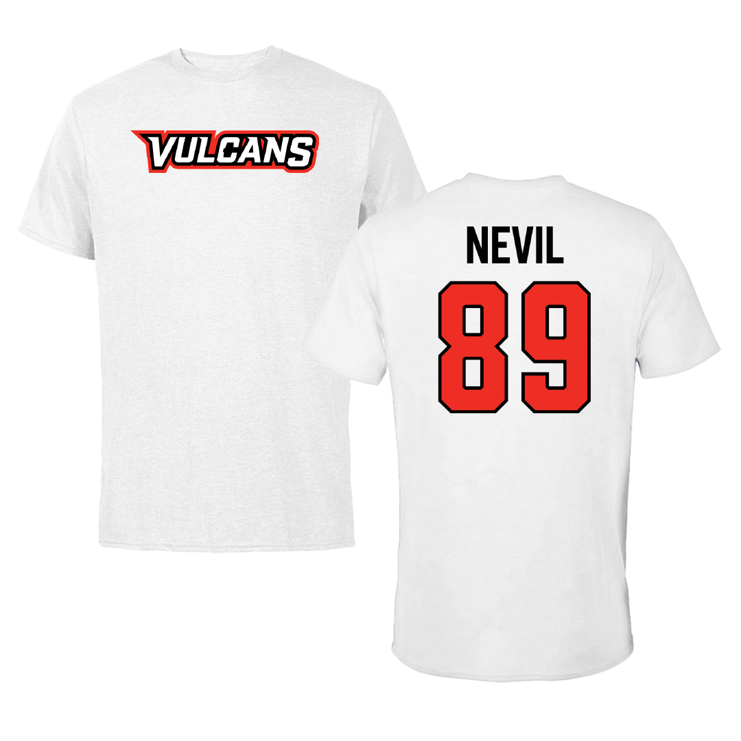 PennWest California Football White Tee - #89 Luke Nevil