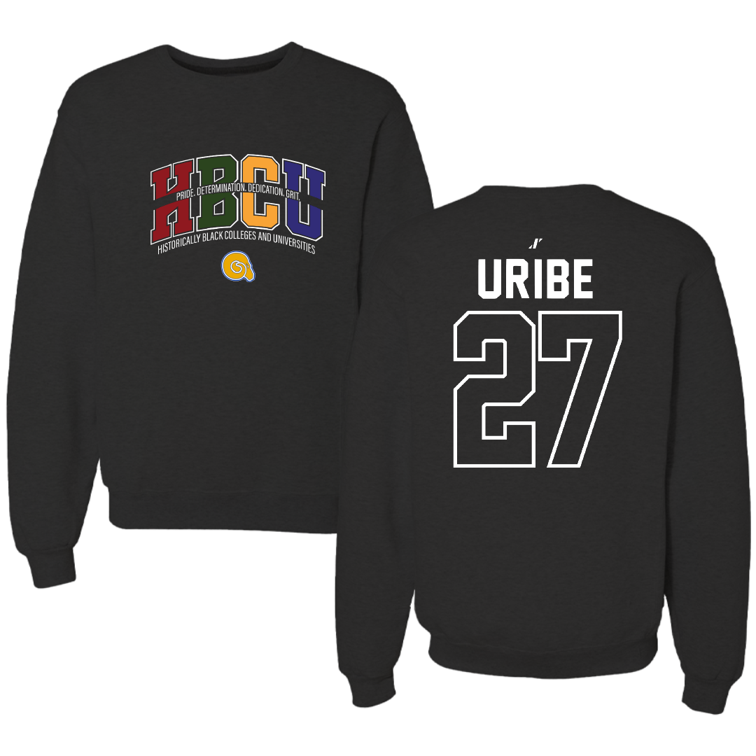 Albany State University Baseball Black HBCU Crewneck - #27 Mylon Uribe