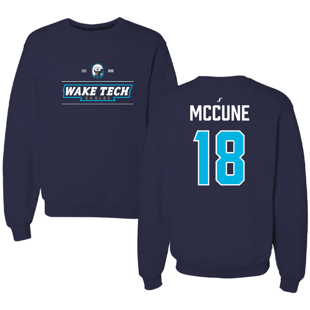 Wake Tech Community College Soccer Navy General Crewneck - #18 Jessica McCune