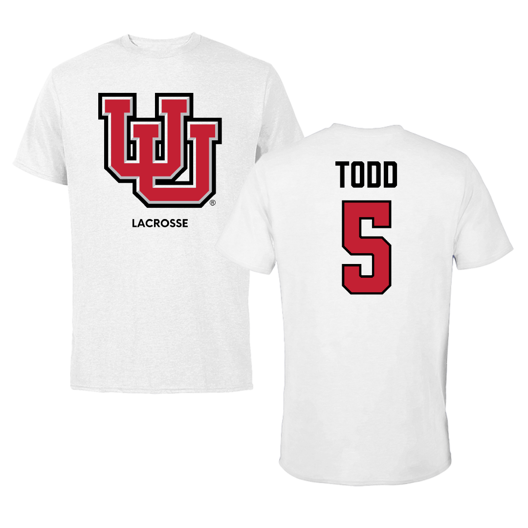 University of Utah Lacrosse (M) White Tee - #5 Koa Todd