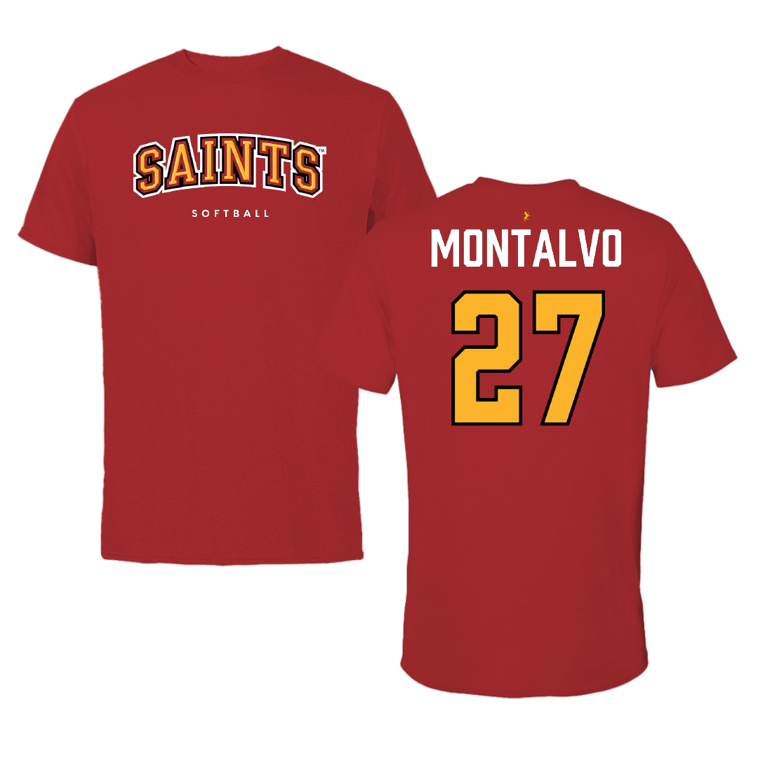 Flagler College Softball Red Performance Tee - #27 Chloe Montalvo
