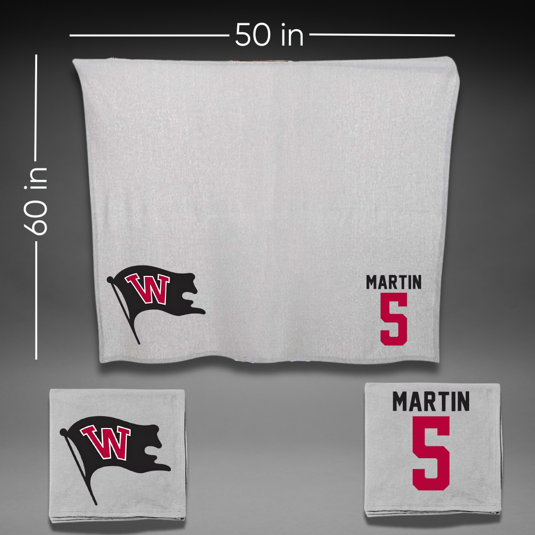Whitworth University Lacrosse Gray Blanket - #5 Kylie Martin