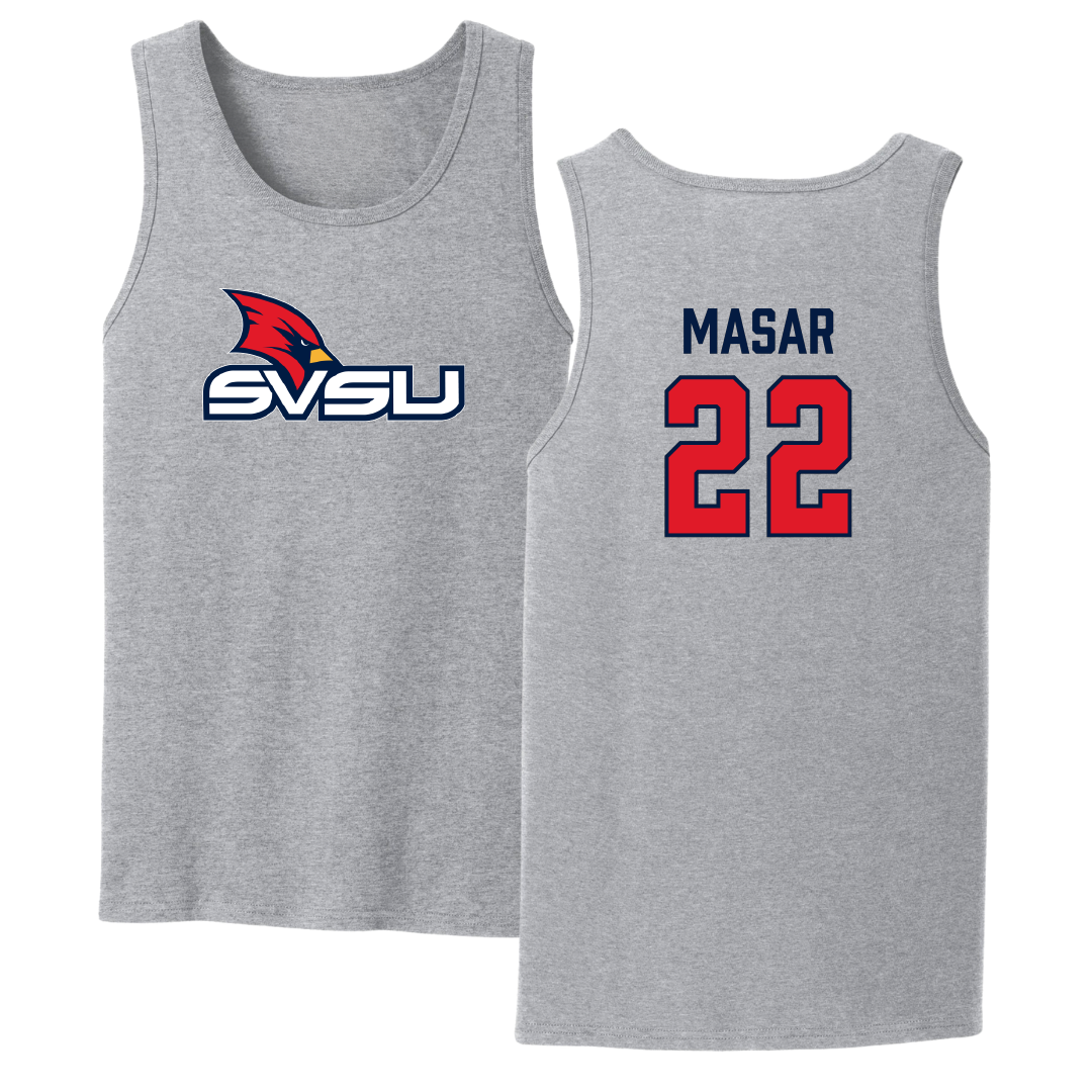 Saginaw Valley State University Baseball Sport Gray Tank Top - #22 Nathan Masar