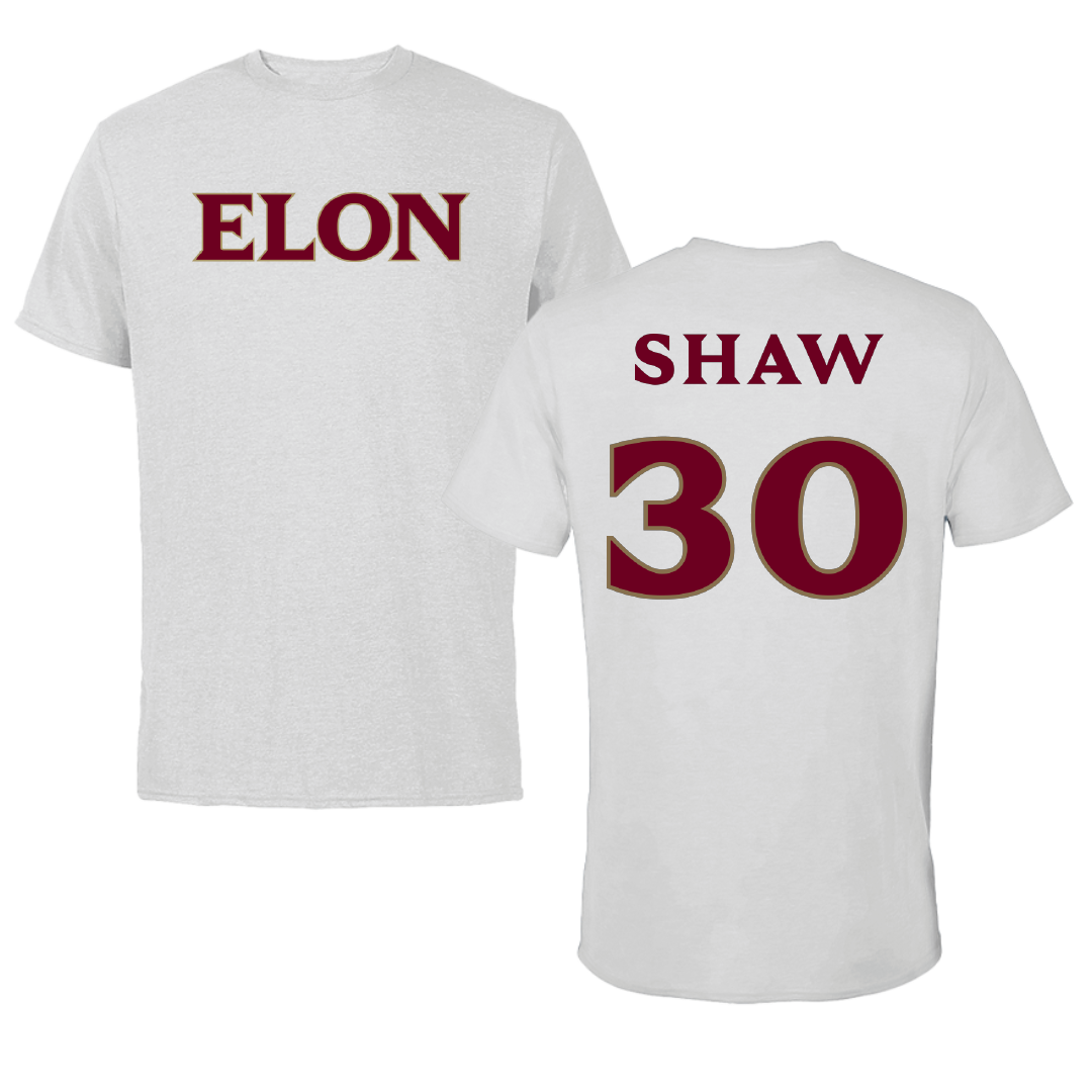 Elon University Basketball Light Gray Tee - #30 Ashlee Shaw