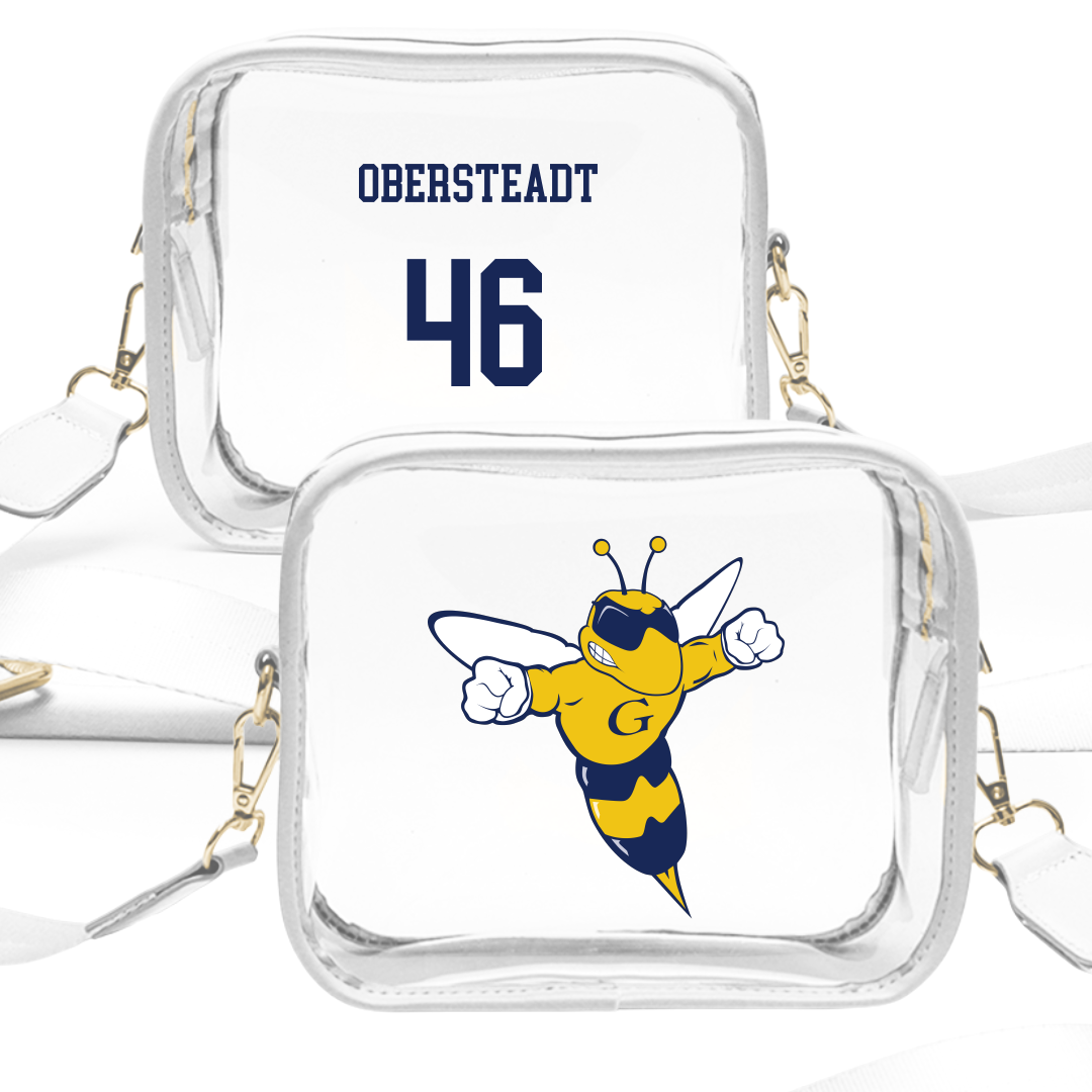 Graceland University Baseball White Clear Stadium Bag - #46 Josh Obersteadt