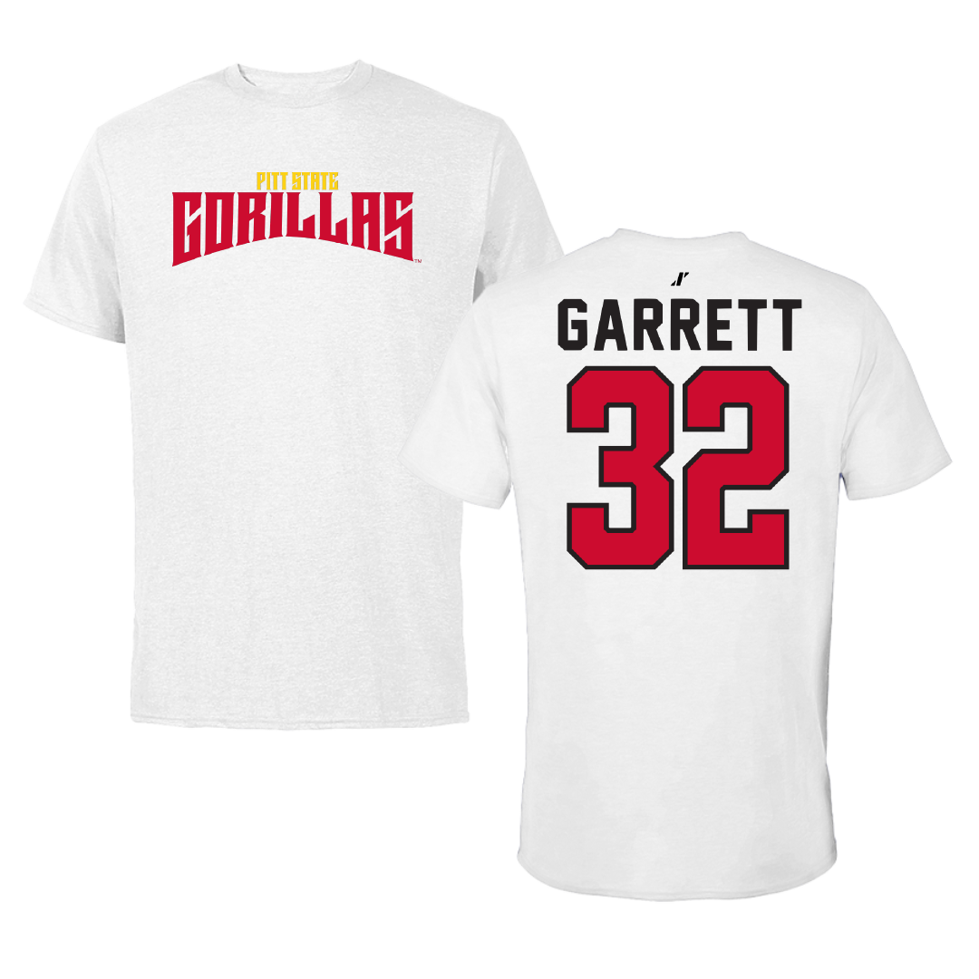 Pittsburg State University Baseball White Classic Tee - #32 Blake Garrett