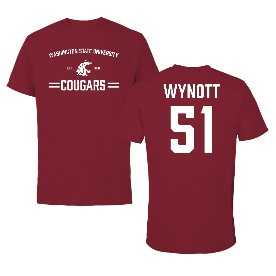 Washington State University Basketball (M) Cardinal General Tee - #51 Kase Wynott