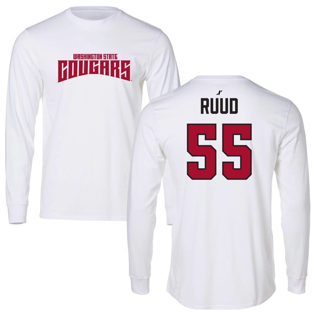 Washington State University Basketball (W) White Classic Performance Long Sleeve - #55 Malia Ruud