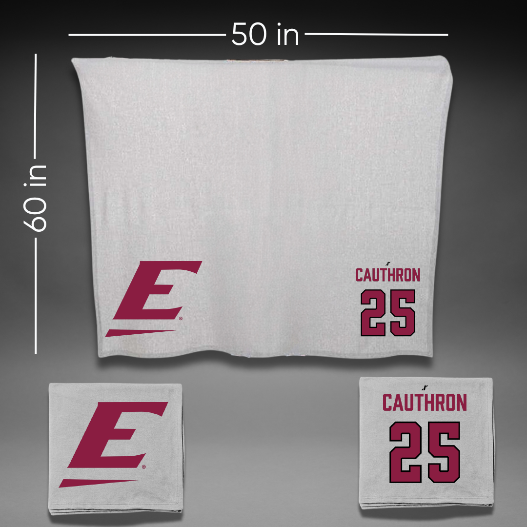 Eastern Kentucky University Baseball Gray Blanket - #25 Jackson Cauthron