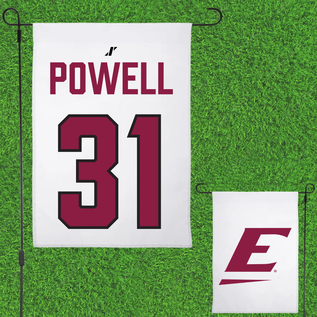 Eastern Kentucky University Baseball White Garden Flag - #31 Jordan Powell