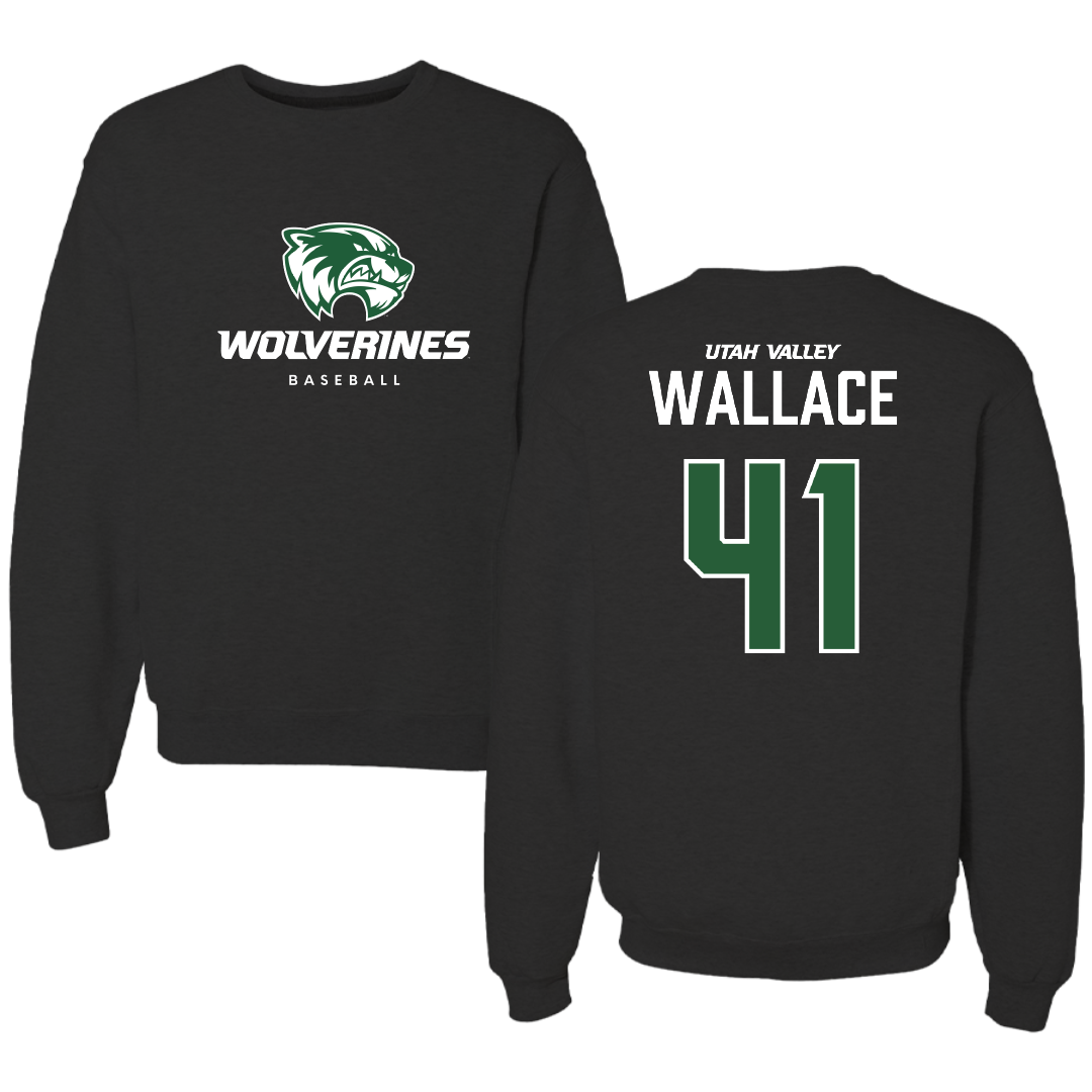 Utah Valley University Baseball Black Mascot Crewneck - #41 Chance Wallace