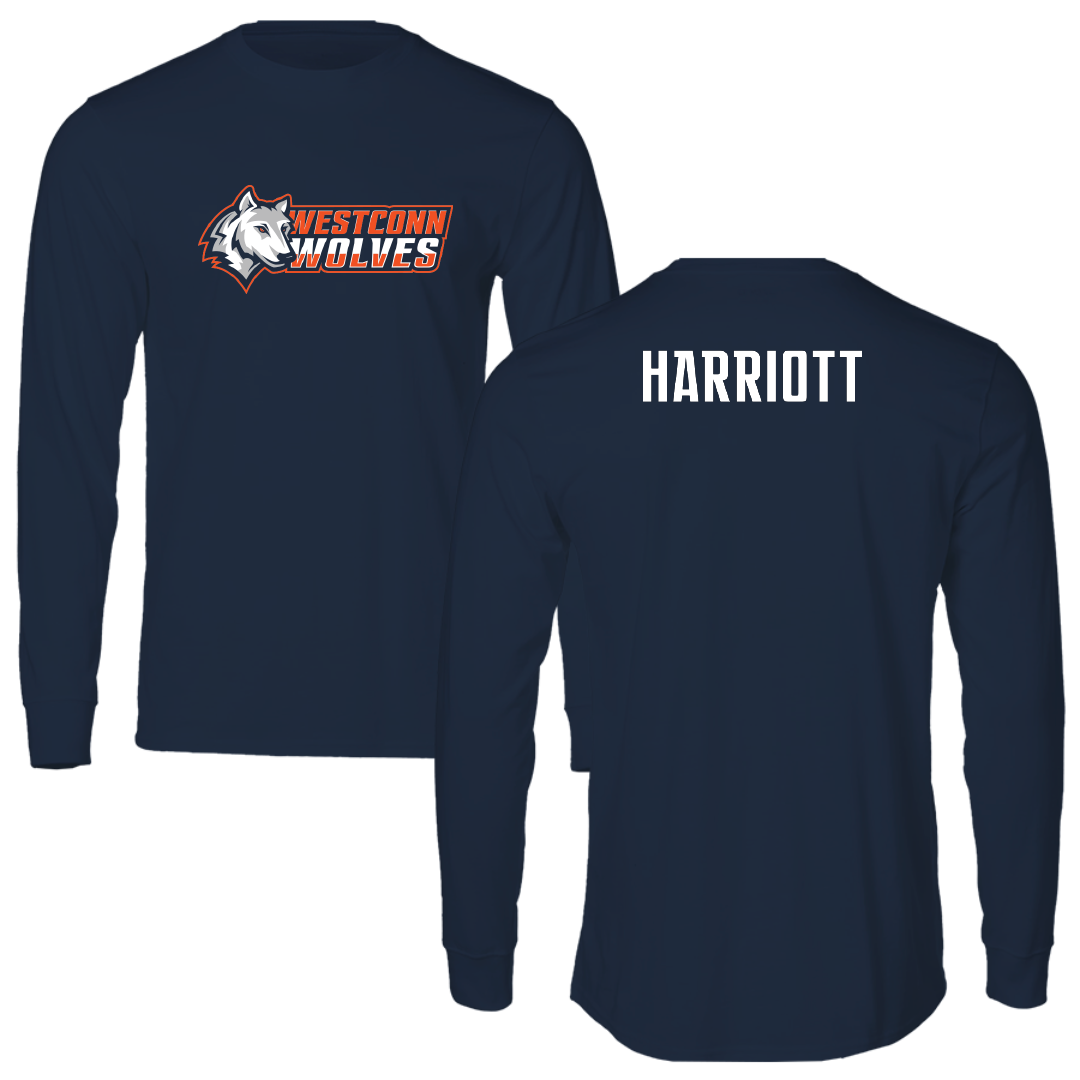Western Connecticut State University Football Navy Long Sleeve - Devonte Harriott
