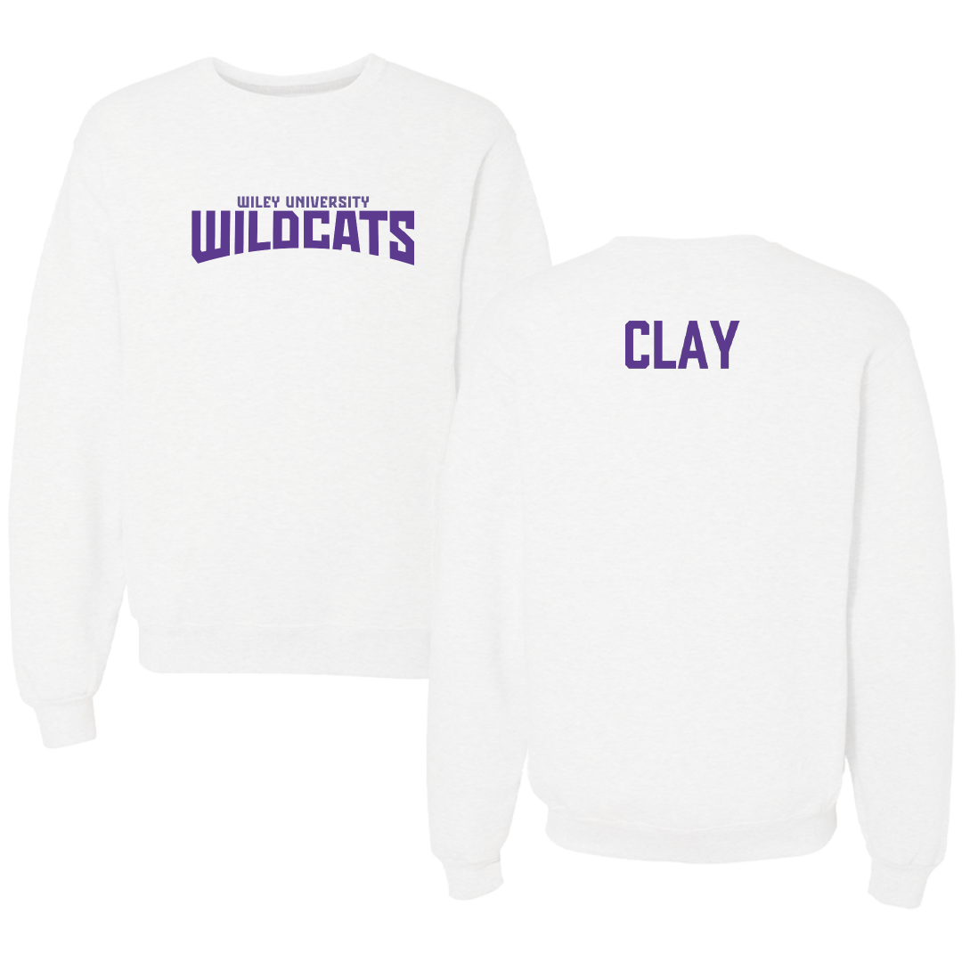 Wiley University TF and XC White Classic Crewneck - Elisa Clay