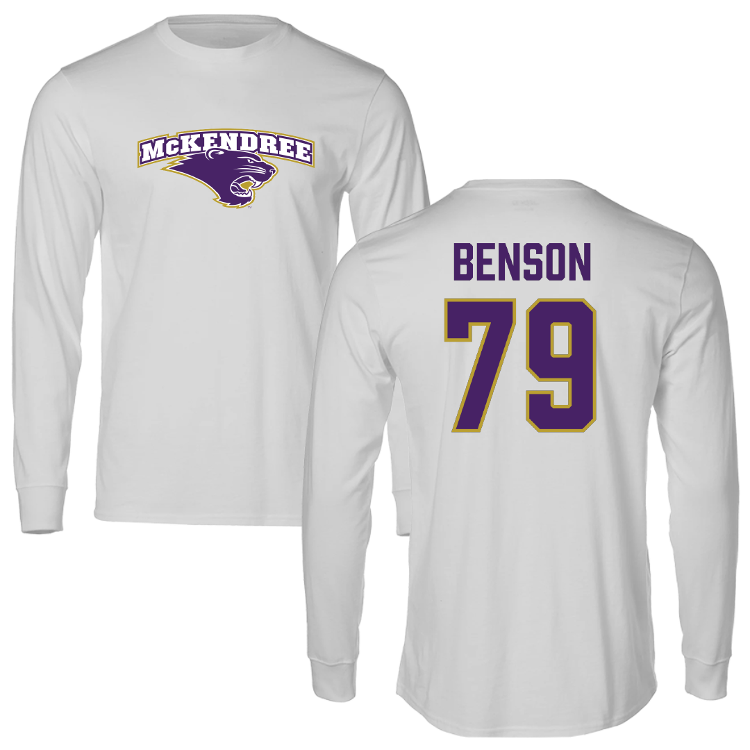 McKendree University Football Light Gray Performance Long Sleeve - #79 Jacob Benson