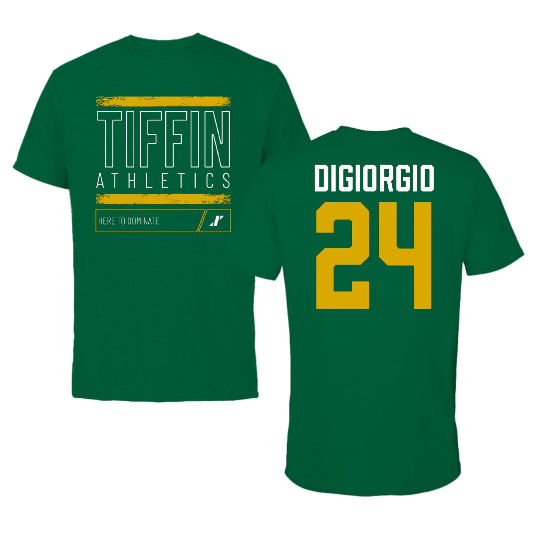 Tiffin University Lacrosse Green Dominate Tee - #24 Aaron DiGiorgio