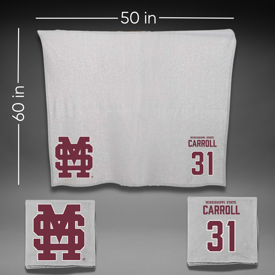 Mississippi State University Softball Gray Blanket - #31 Sydney Carroll