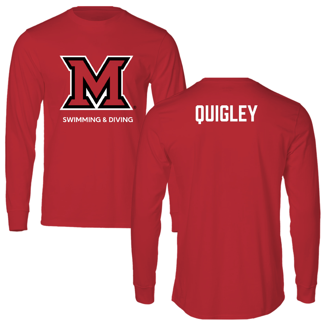 Miami University (Ohio) Swimming & Diving Red Long Sleeve - Liam Quigley