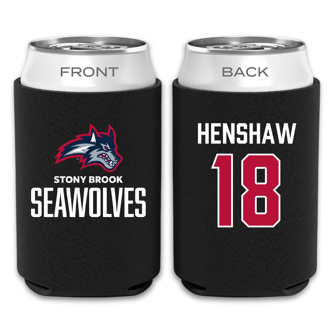Stony Brook University Baseball Black Can Cooler - #18 Dylan Henshaw