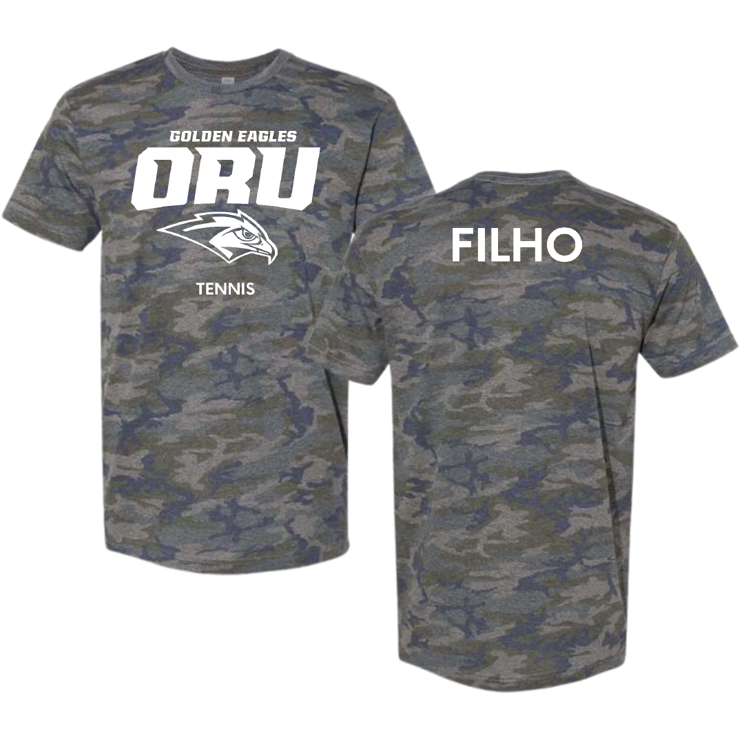 Oral Roberts University Tennis (M) Vintage Camo Tee - Ricardo Filho