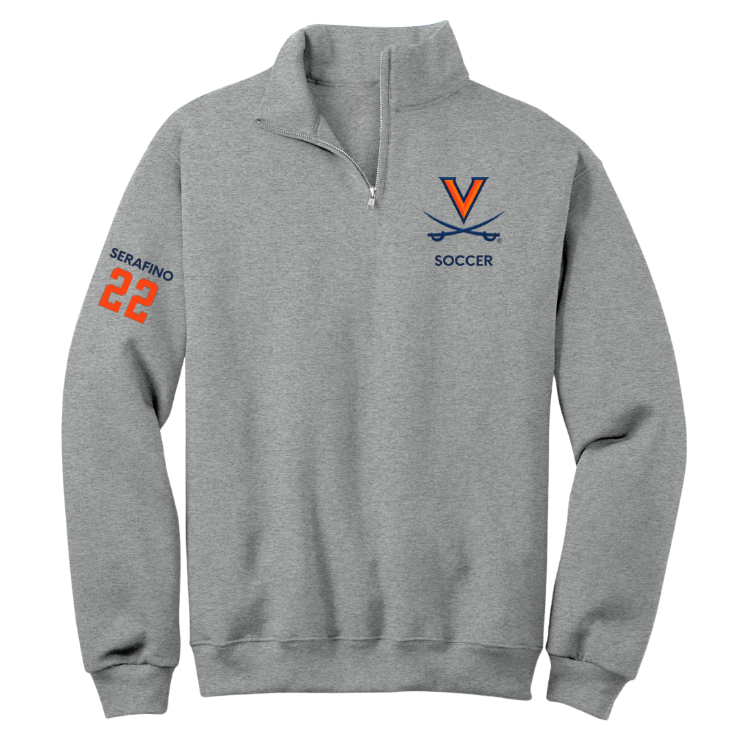 University of Virginia Soccer (M) Sport Gray Quarter-Zip - #22 Andrew Serafino