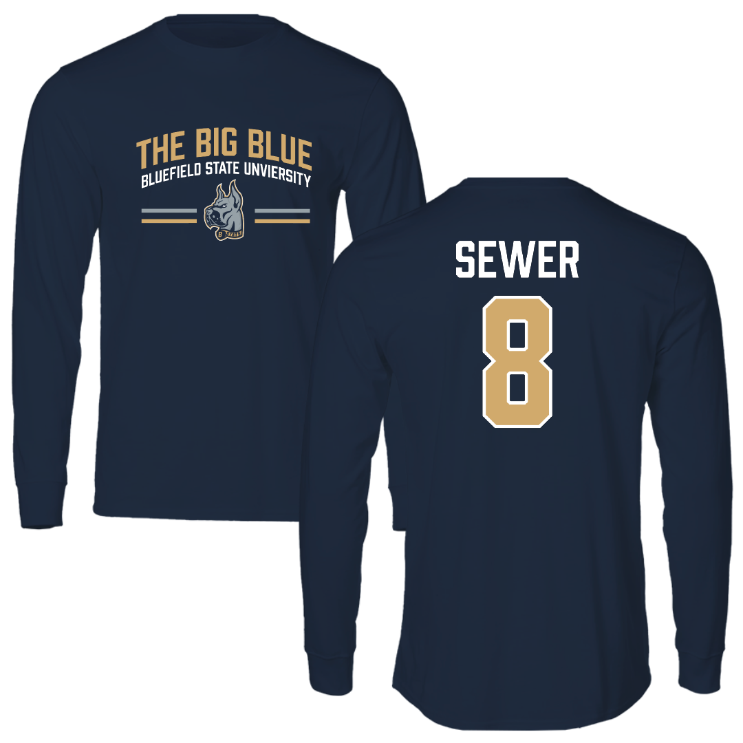 Bluefield State University Volleyball Navy General Long Sleeve - #8 Londyn Sewer