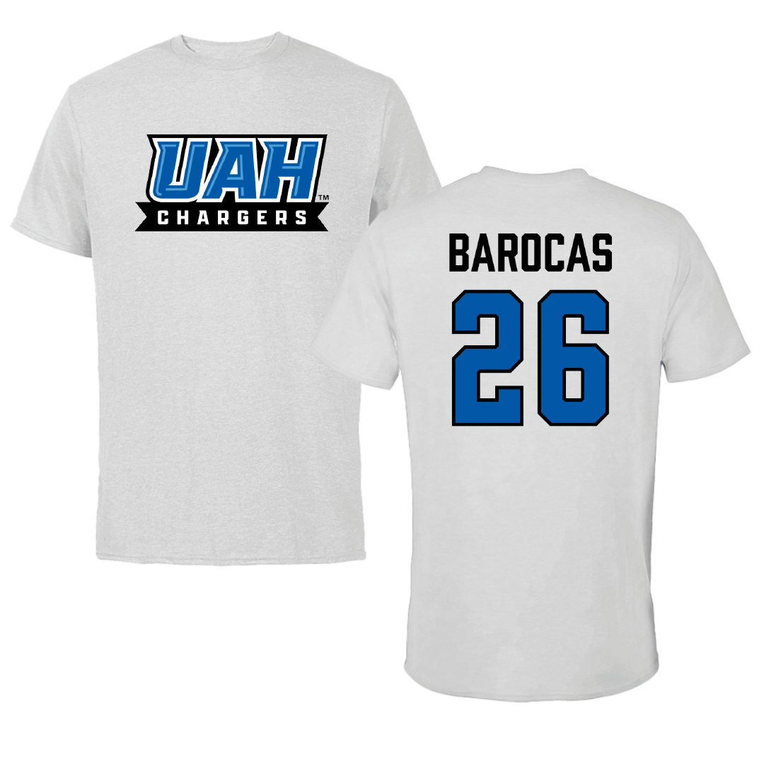 Huntsville Lacrosse (M) Light Gray Performance Tee - #26 Drew Barocas
