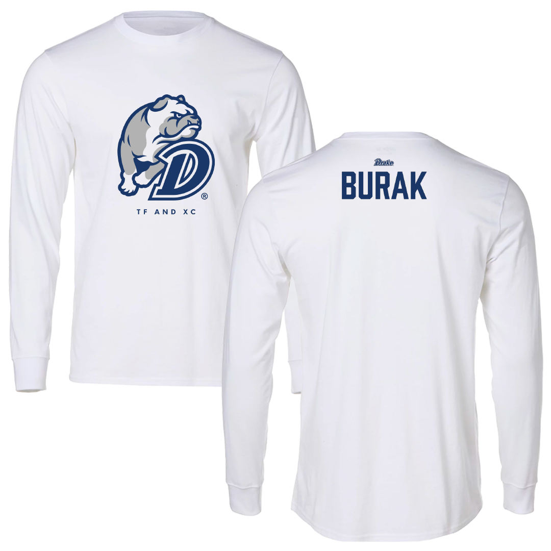 Drake University TF and XC White Long Sleeve - Breanna Burak