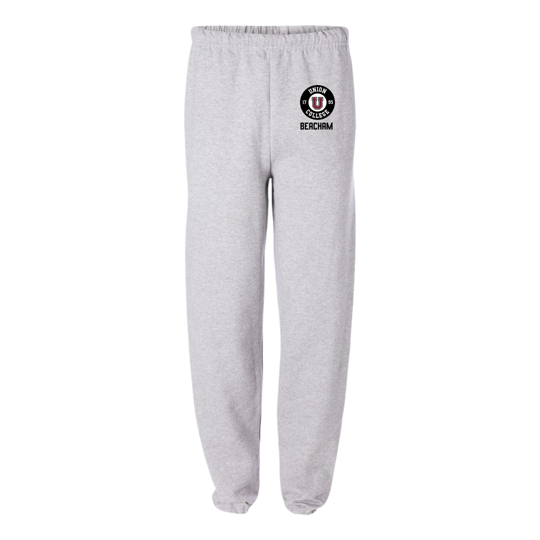 Union College Football Light Gray Sweatpants - #71 Jack Beacham