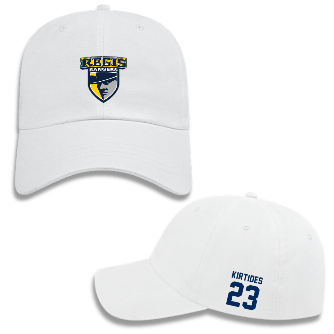 Regis University (Colorado) Baseball White Hat - #23 Steven Kirtides