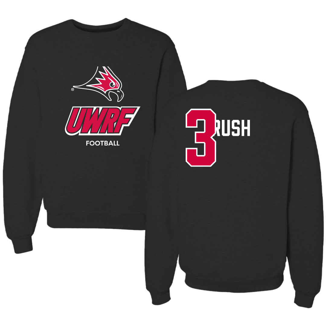 University of Wisconsin-River Falls Football Black Crewneck - #3 Austin Rush
