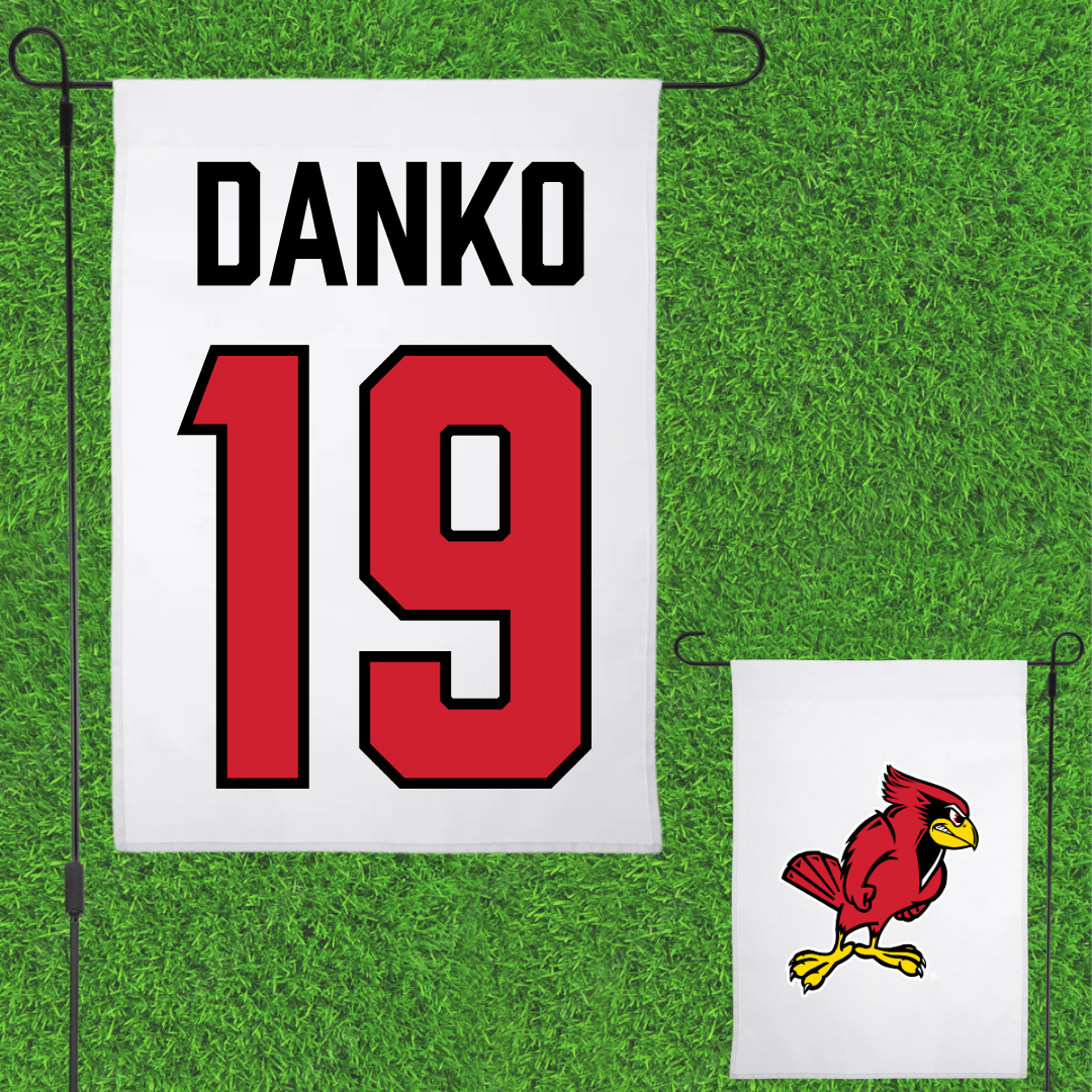 Illinois State University Baseball White Garden Flag - #19 Chris Danko