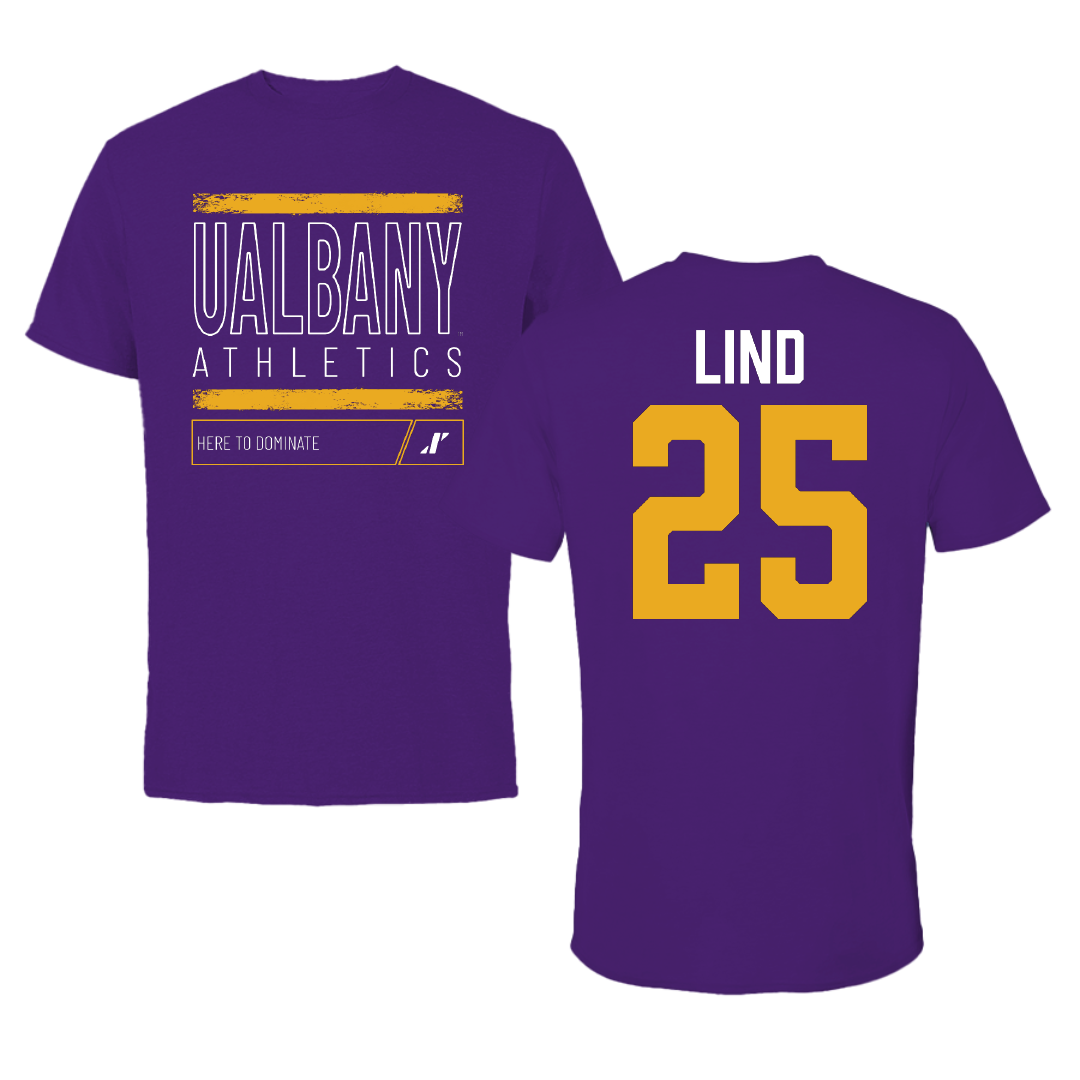 University at Albany Soccer Purple Dominate Performance Tee - #25 Zach Lind