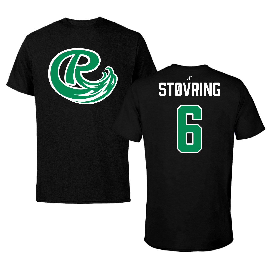 Roosevelt University Volleyball (M) Black Tee - #6 Jonathan Støvring