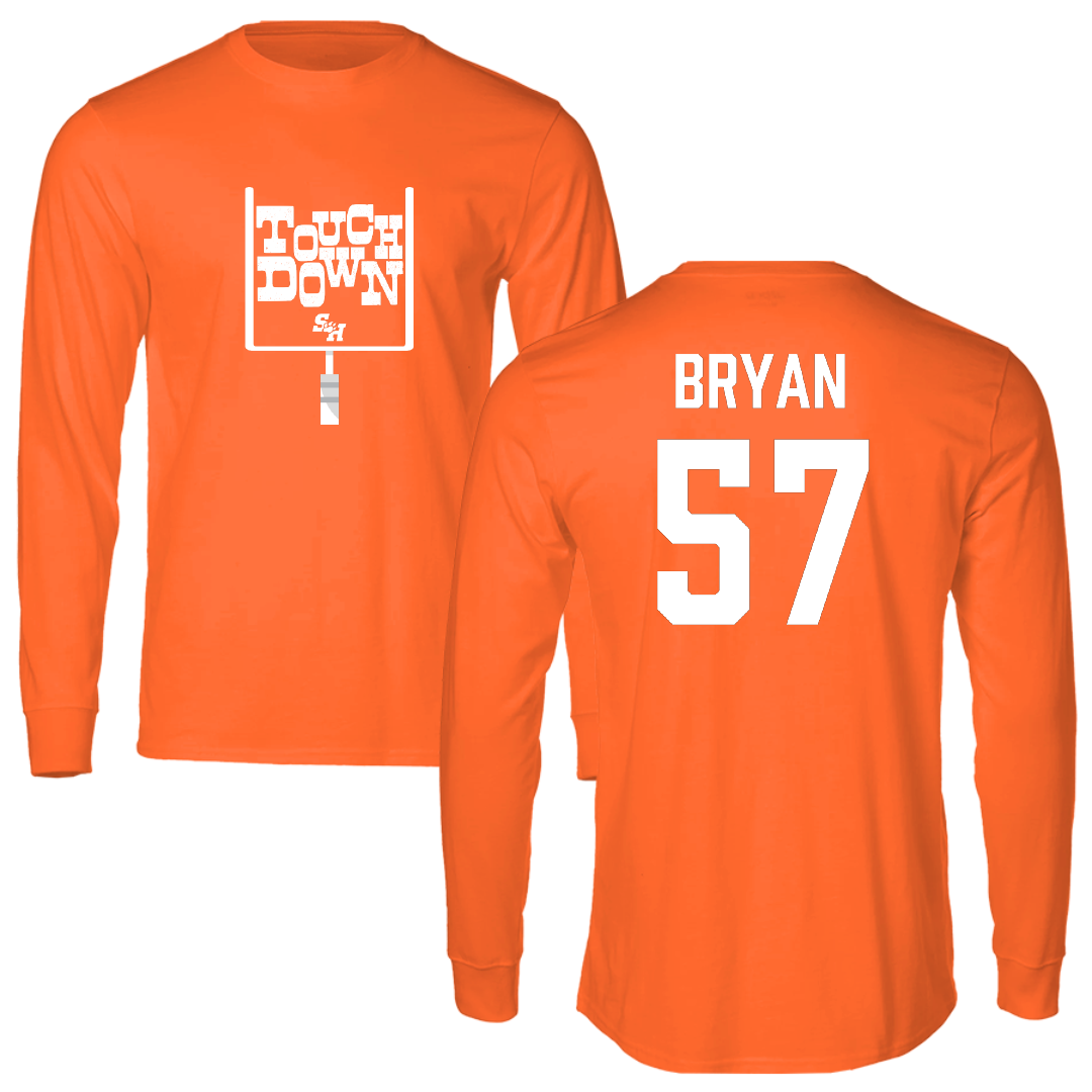 Sam Houston State University Football Orange Touchdown Performance Long Sleeve - #57 ZoMaryon Bryan