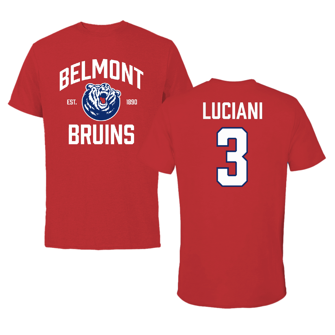 Belmont University Softball Red General Performance Tee - #3 Lauren Luciani