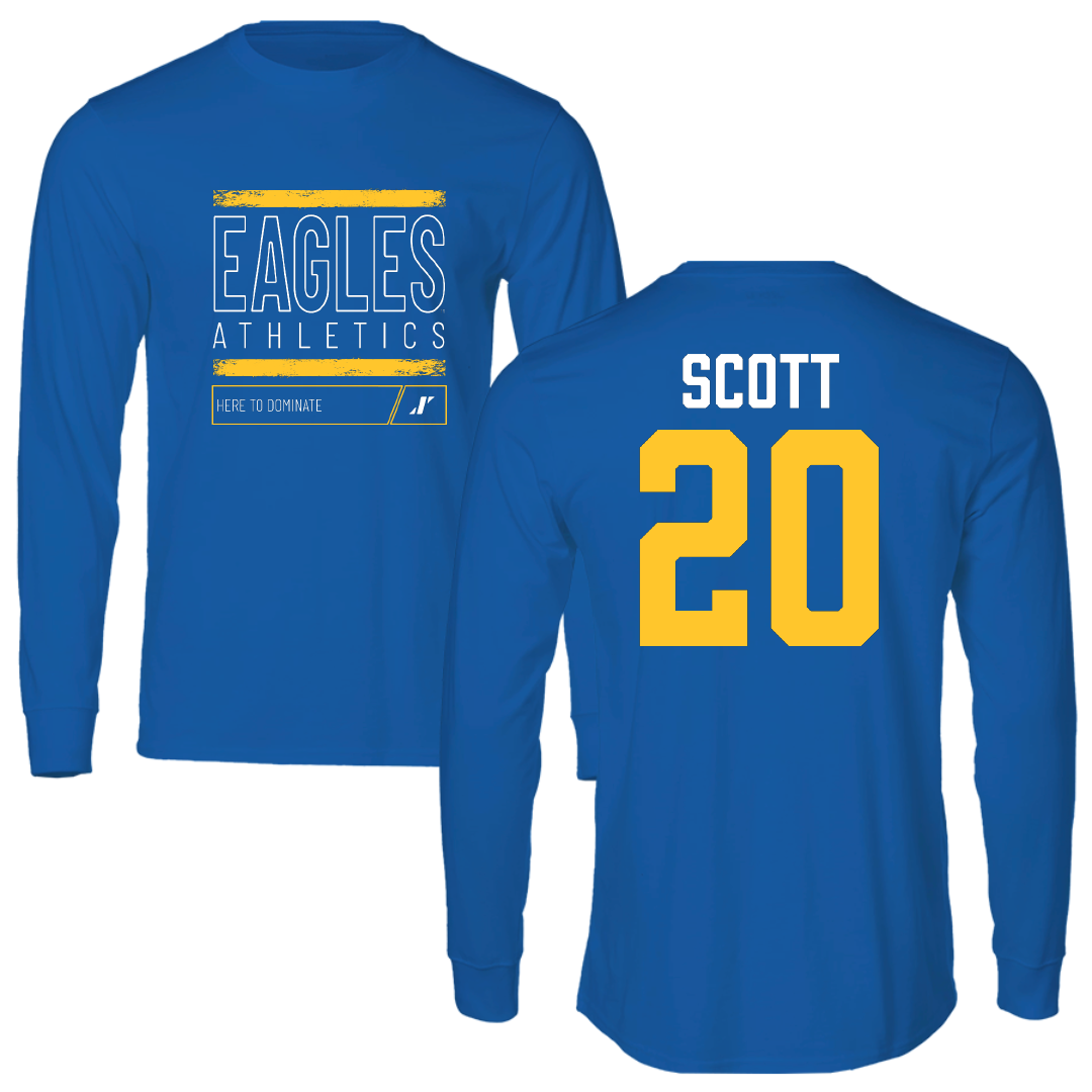 Williams Baptist University Softball Blue Dominate Performance Long Sleeve - #20 Brooke Scott