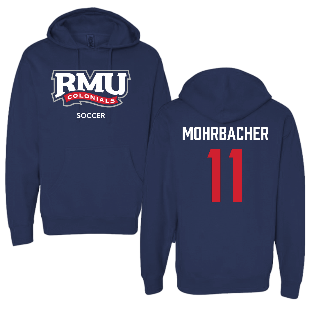 Robert Morris University Soccer (W) Navy Hoodie - #11 Renae Mohrbacher