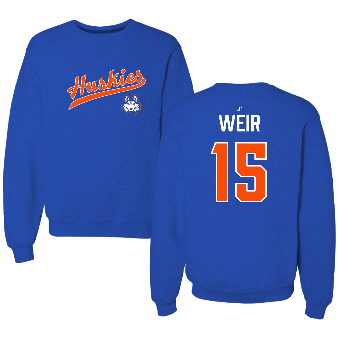 Houston Christian University Football Blue General Crewneck - #15 Jake Weir