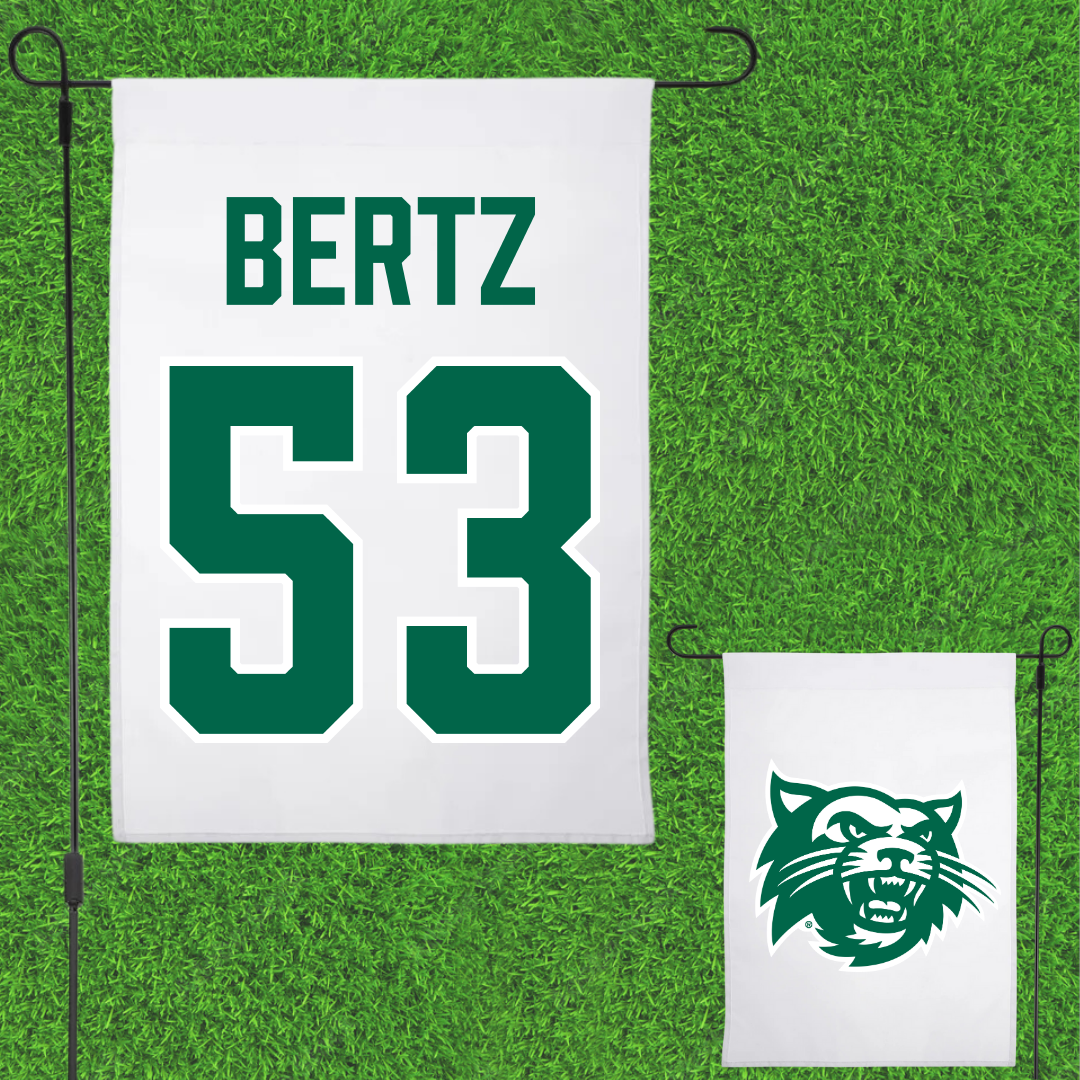 Northwest Missouri State University Football White Garden Flag - #53 Eli Bertz