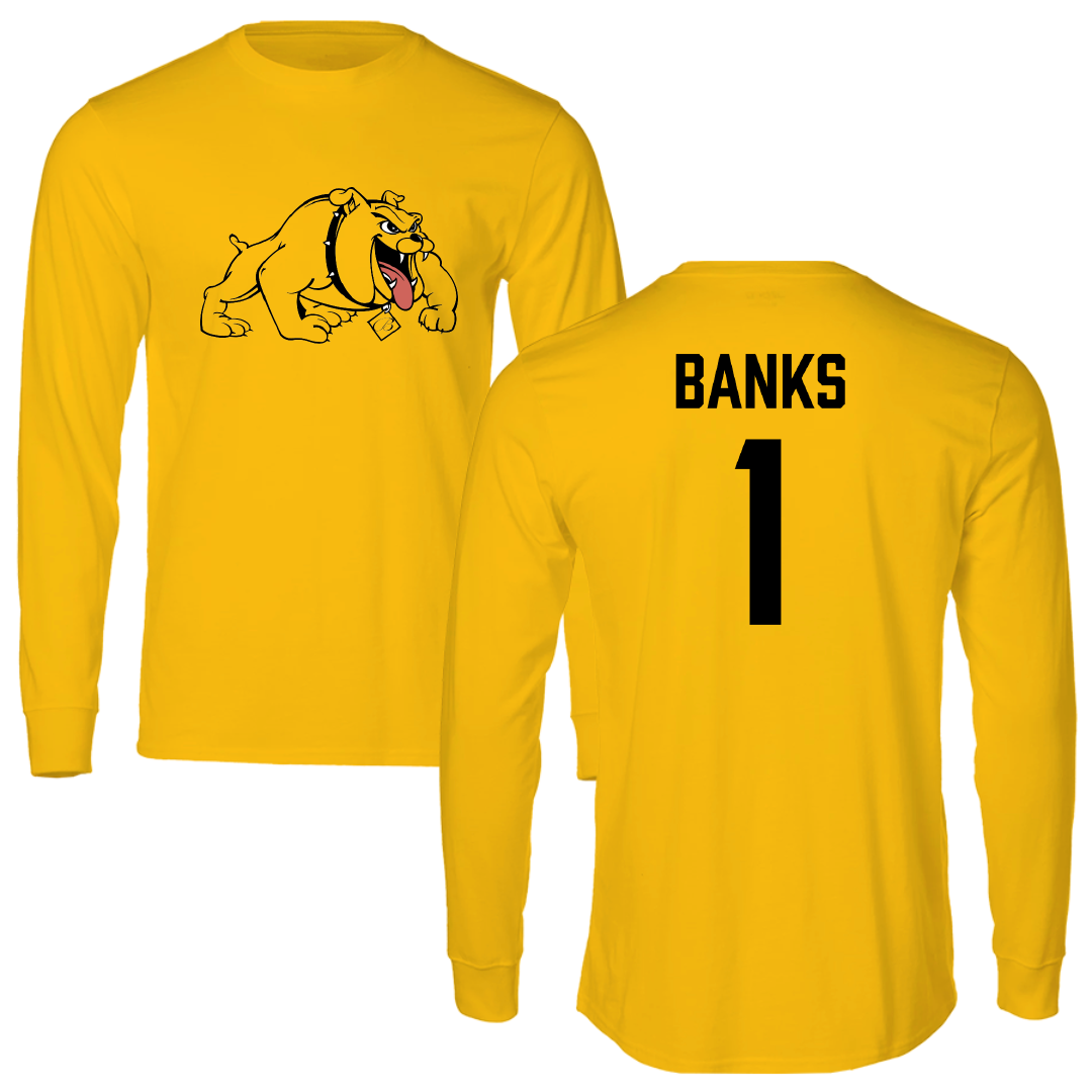 Bowie State University Football Gold Long Sleeve - #1 Antwain Banks