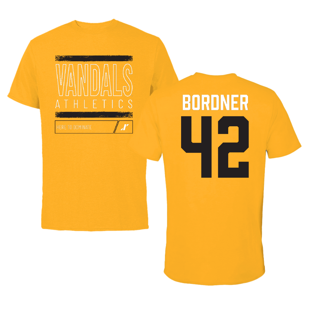 University of Idaho Football Gold Dominate Performance Tee - #42 Ryder Bordner