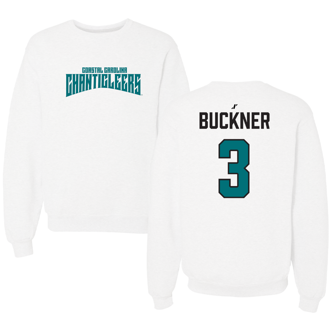 Coastal Carolina University Baseball White Classic Crewneck - #3 Lukas Buckner