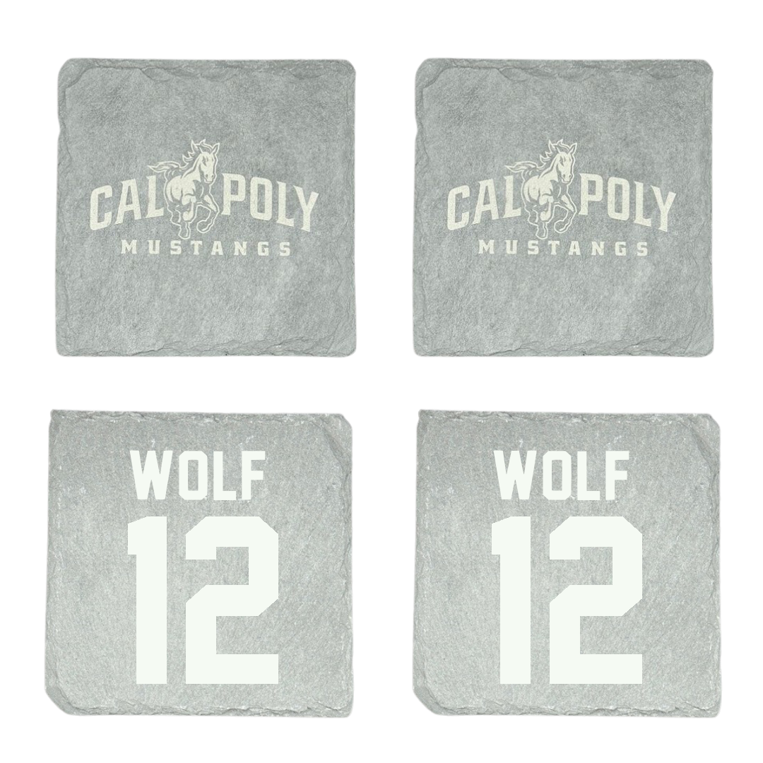 Cal Poly Soccer (W) Stone Coaster (4 Pack)  - #12 Kasia Wolf