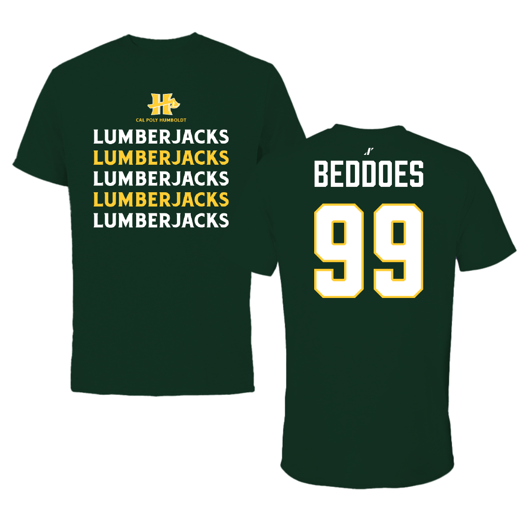 Cal Poly Humboldt Soccer Forest Green General Tee - #99 Ariana Beddoes