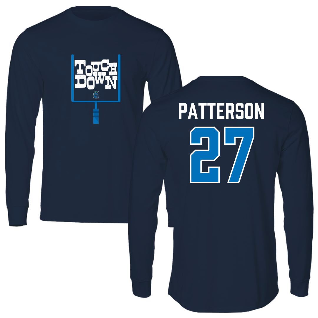 University of West Florida Football Navy Touchdown Performance Long Sleeve - #27 Tyler Patterson