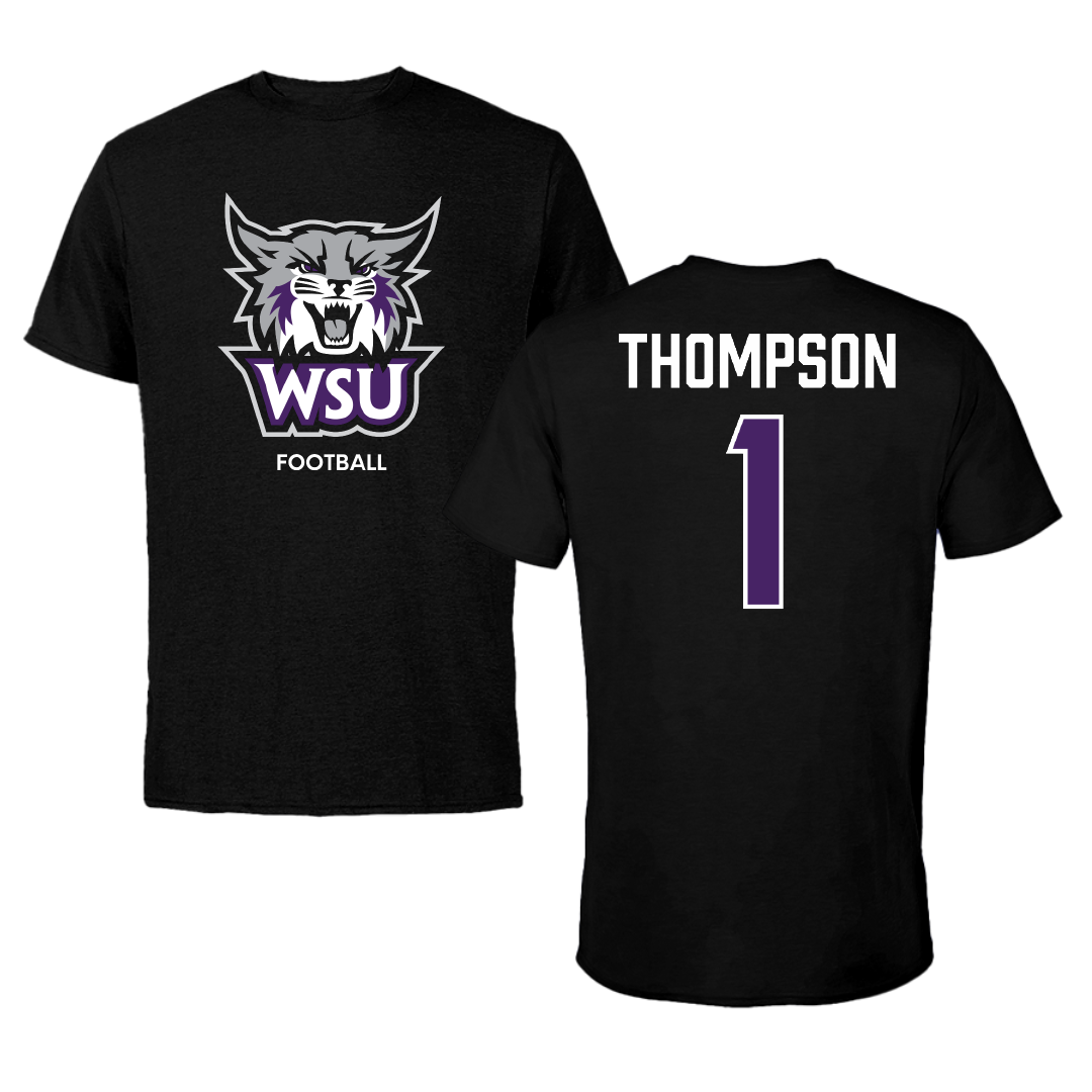Weber State University Football Black Tee - #1 Keahnist Thompson