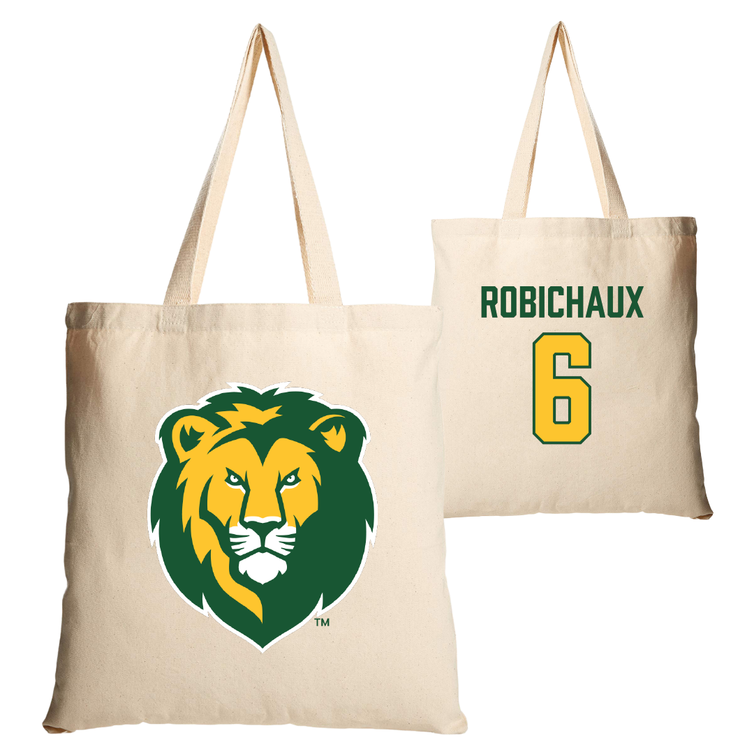 Southeastern Louisiana University Baseball Tan Canvas Tote Bag - #6 Ben Robichaux