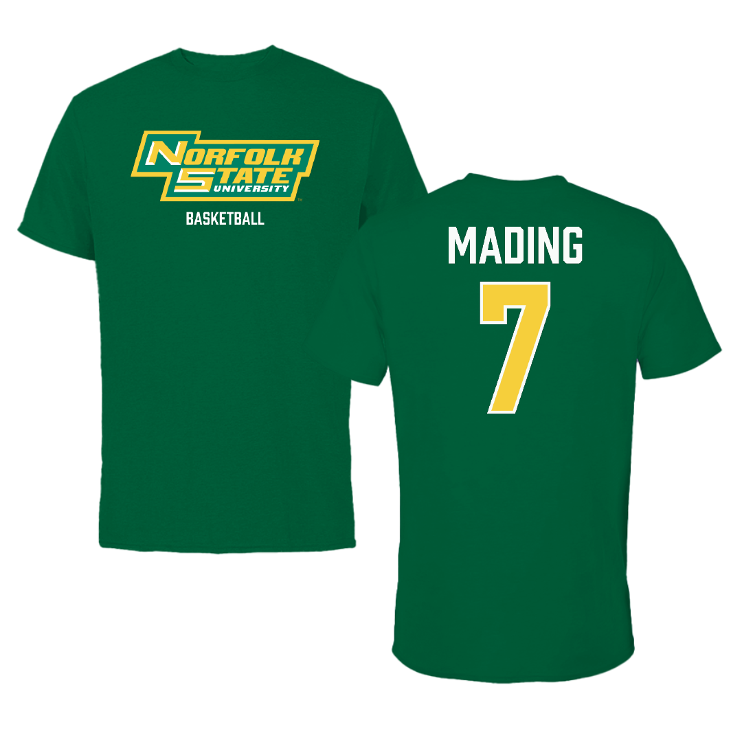 Norfolk State University Basketball (M) Green Performance Tee - #7 Kuluel Mading